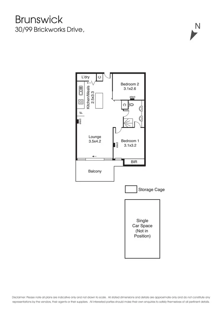 Floorplan of Homely apartment listing, 30/99 Brickworks Drive, Brunswick VIC 3056