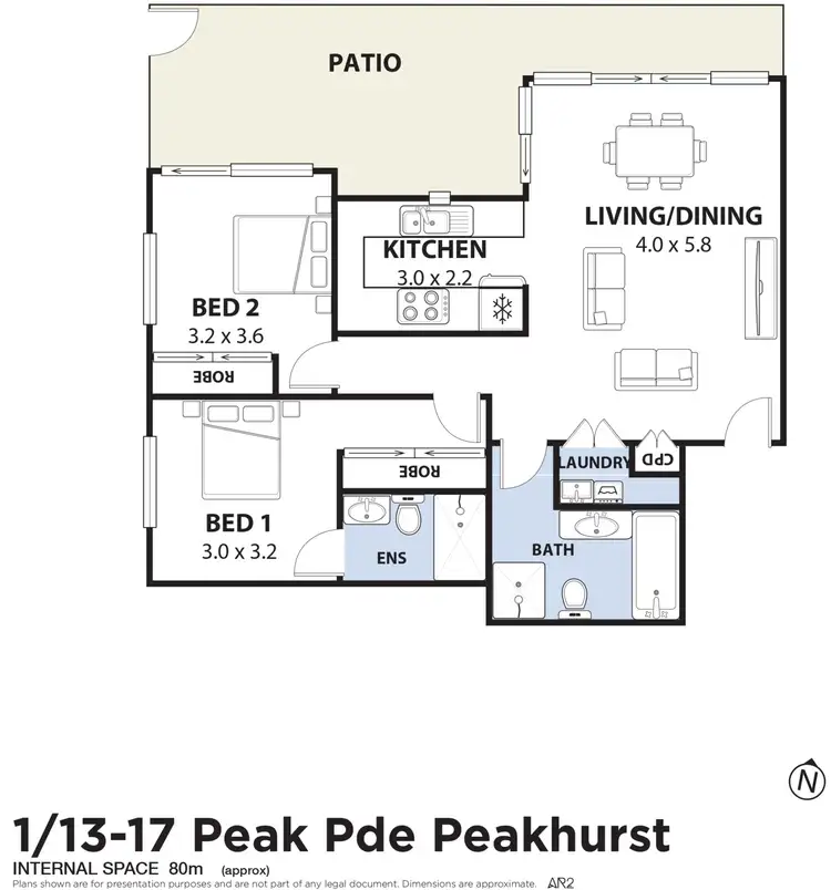 Floorplan of Homely unit listing, 1/13-17 Peake Parade, Peakhurst NSW 2210