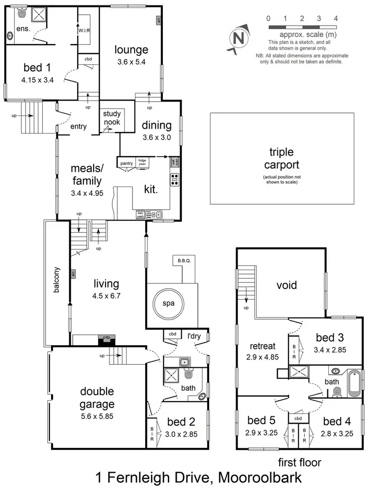 Floorplan of Homely house listing, 1 Fernleigh Drive, Mooroolbark VIC 3138