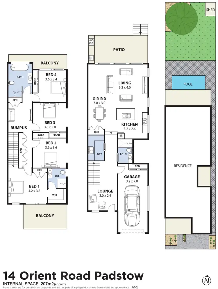 Floorplan of Homely semi-detached listing, 14 Orient Road, Padstow NSW 2211