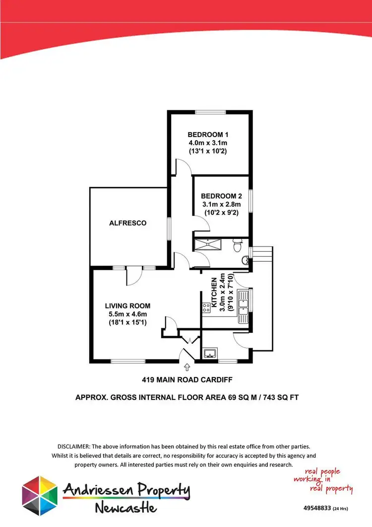 Floorplan of Homely house listing, 419 Main Road, Cardiff NSW 2285