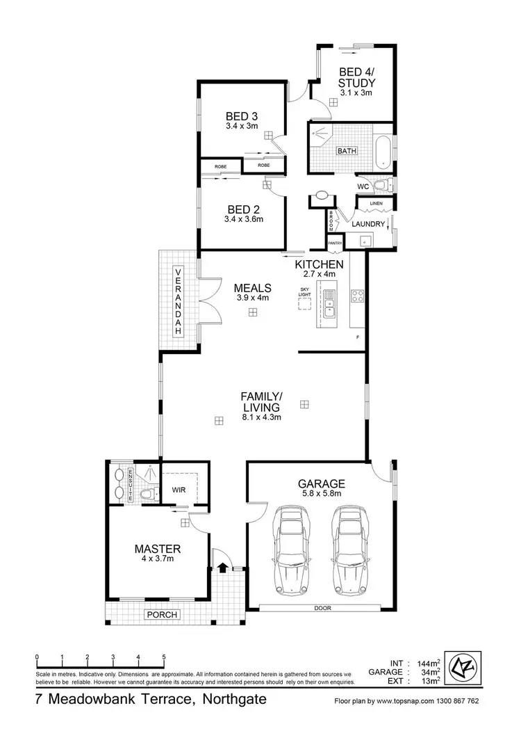 Floorplan of Homely house listing, 7 Meadowbank Terrace, Northgate SA 5085