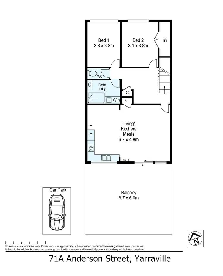 Floorplan of Homely apartment listing, 71A Anderson Street, Yarraville VIC 3013