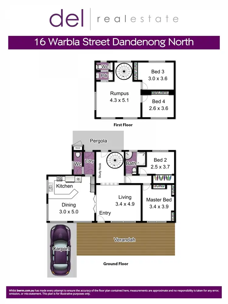 Floorplan of Homely house listing, 16 Warbla Street, Dandenong North VIC 3175