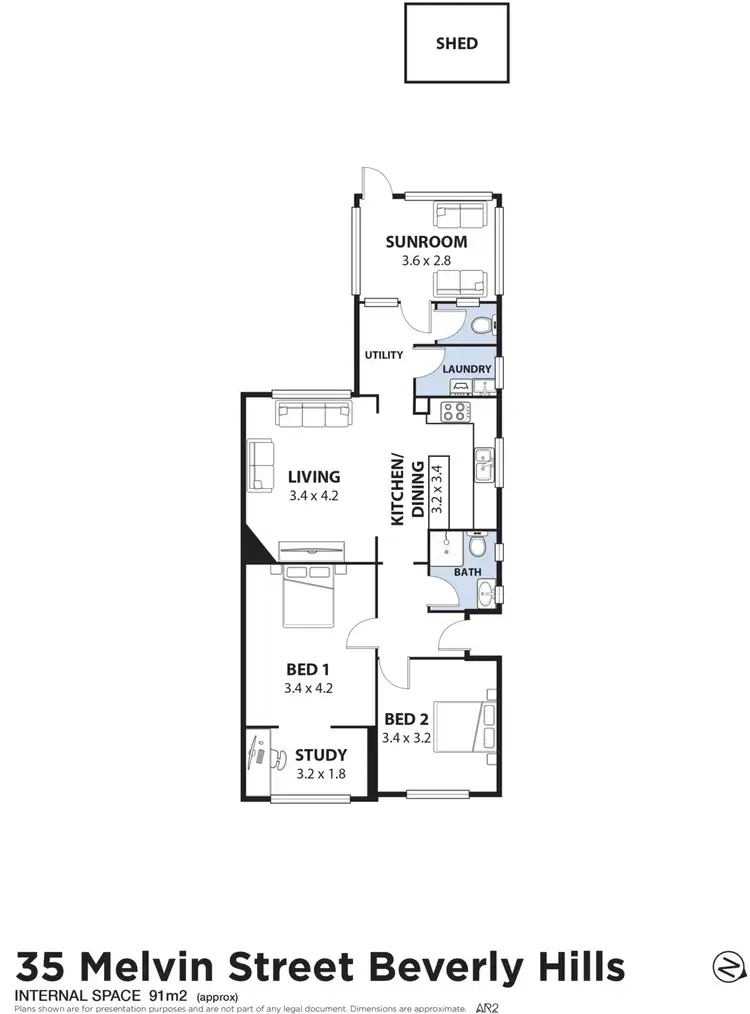 Floorplan of Homely semi-detached listing, 35 Melvin Street, Beverly Hills NSW 2209