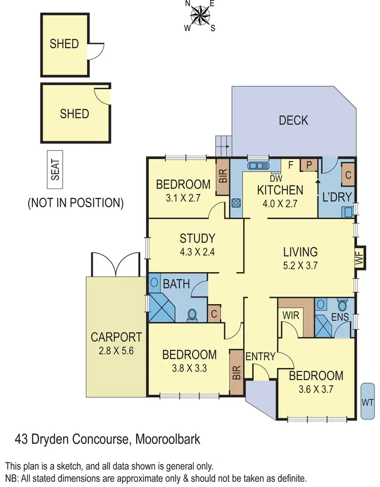 Floorplan of Homely house listing, 43 Dryden Concourse, Mooroolbark VIC 3138