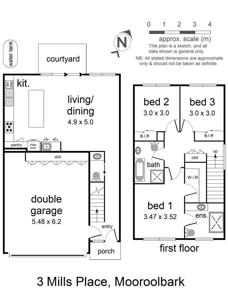 Floorplan of Homely townhouse listing, 3 Mills Place, Mooroolbark VIC 3138