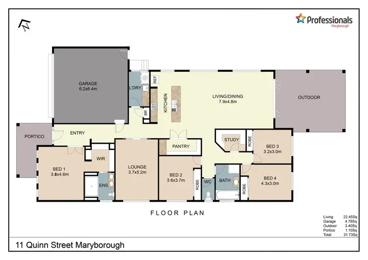 Floorplan of Homely house listing, 11 Quinn Street, Maryborough VIC 3465