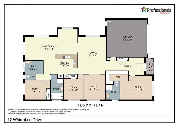 Floorplan of Homely house listing, 12 Whirrakee Drive, Maryborough VIC 3465