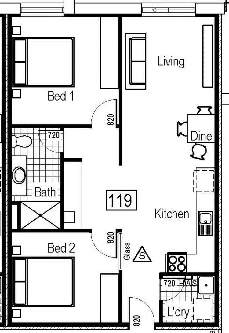 Floorplan of Homely apartment listing, A119/149-157 Thirteenth Street, Mildura VIC 3500