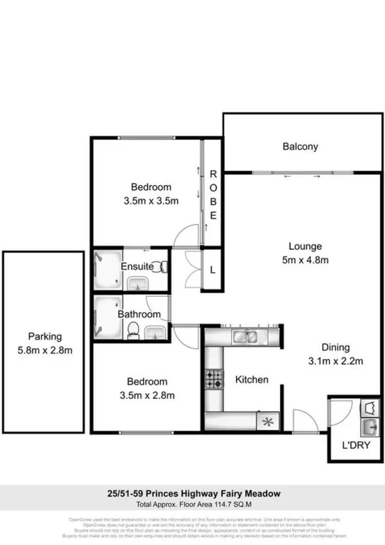 Floorplan of Homely apartment listing, 25/51-59 Princes Highway, Fairy Meadow NSW 2519