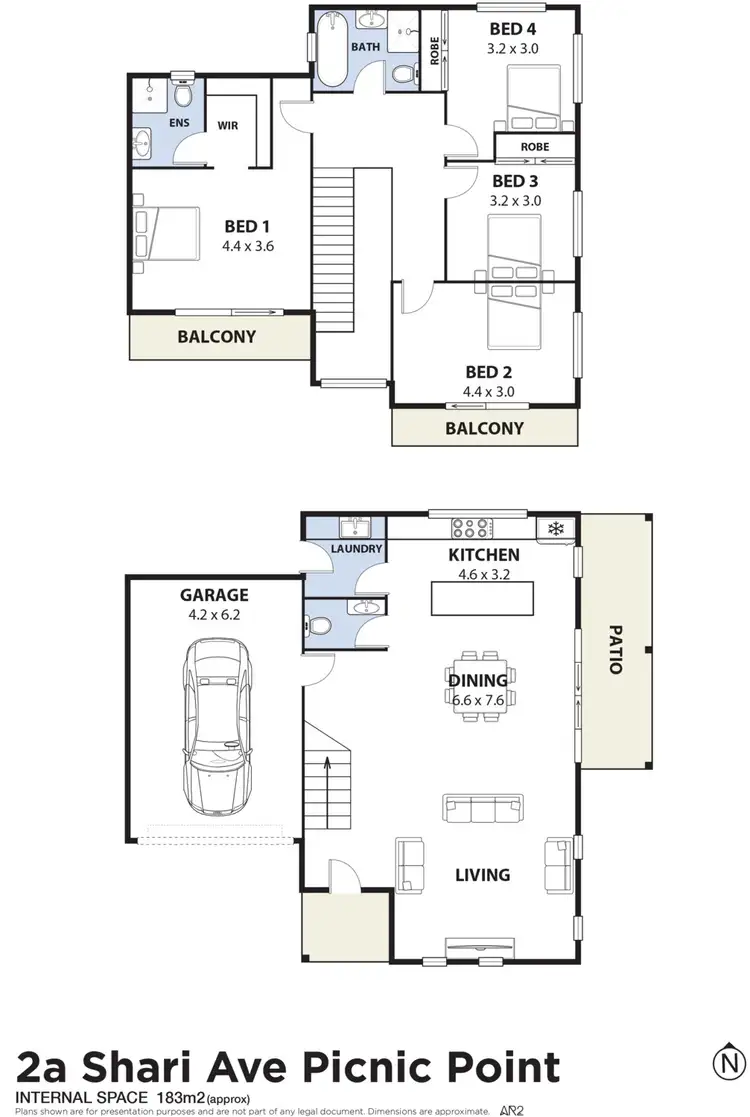 Floorplan of Homely semi-detached listing, 2A Shari Avenue, Picnic Point NSW 2213