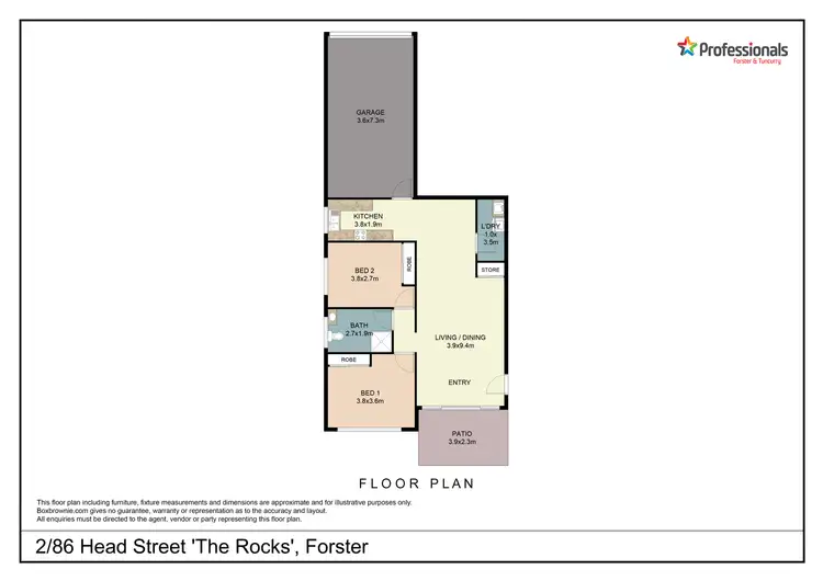 Floorplan of Homely unit listing, 2/86 Head Street, Forster NSW 2428