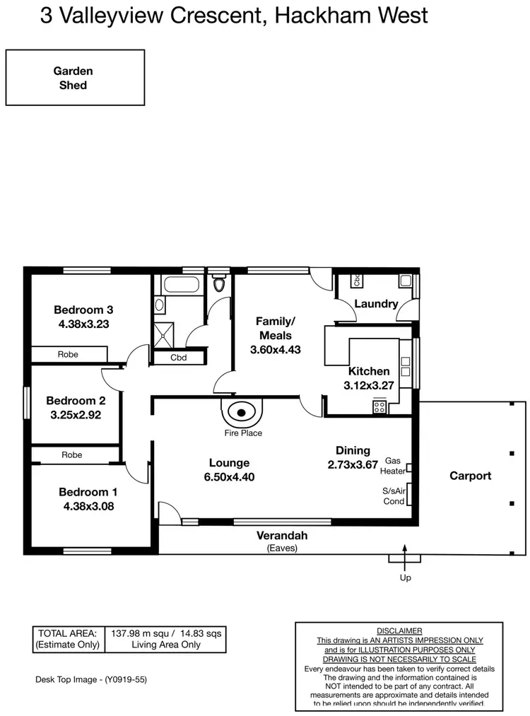 Floorplan of Homely house listing, 3 Valleyview Crescent, Hackham West SA 5163