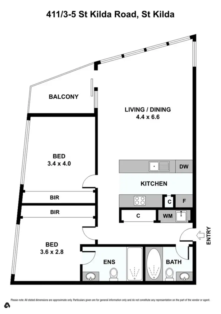 Floorplan of Homely apartment listing, 411/3-5 St Kilda Road, St Kilda VIC 3182
