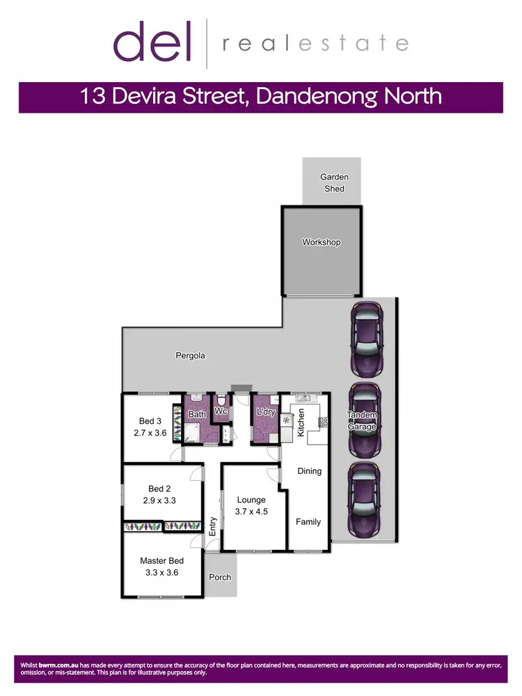 Floorplan of Homely house listing, 13 Devira Street, Dandenong North VIC 3175