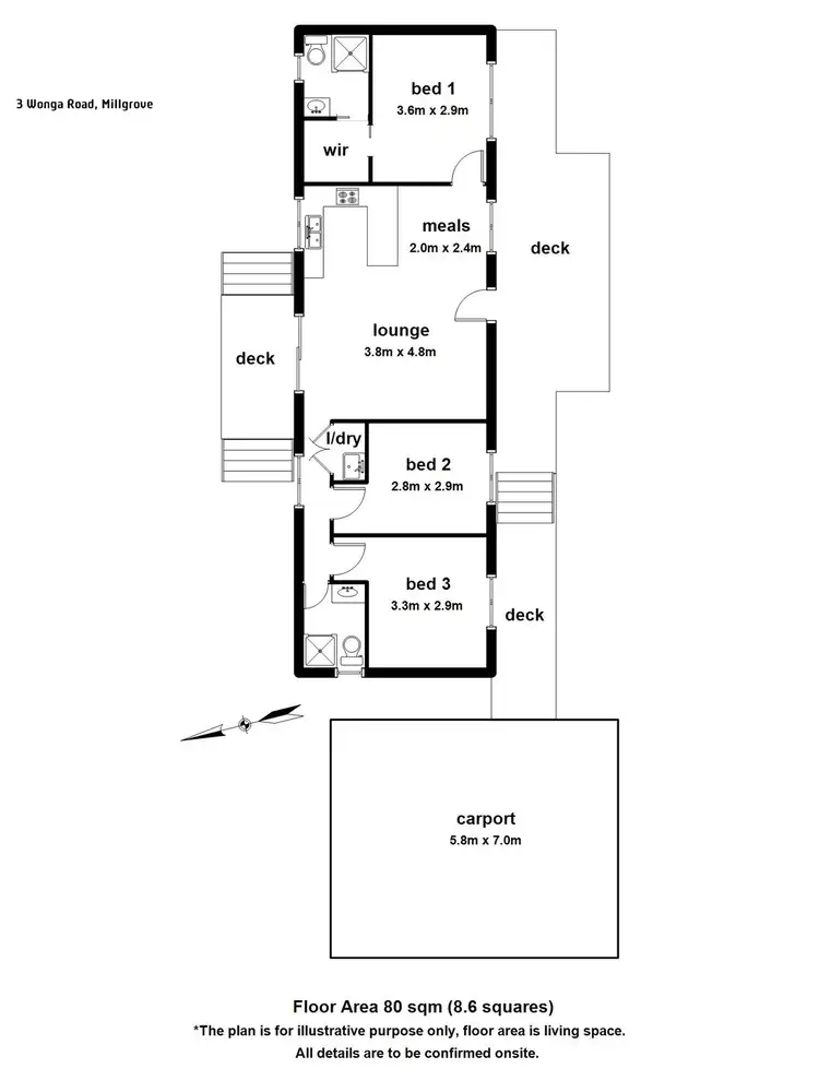 Floorplan of Homely house listing, 3 Wonga Road, Millgrove VIC 3799