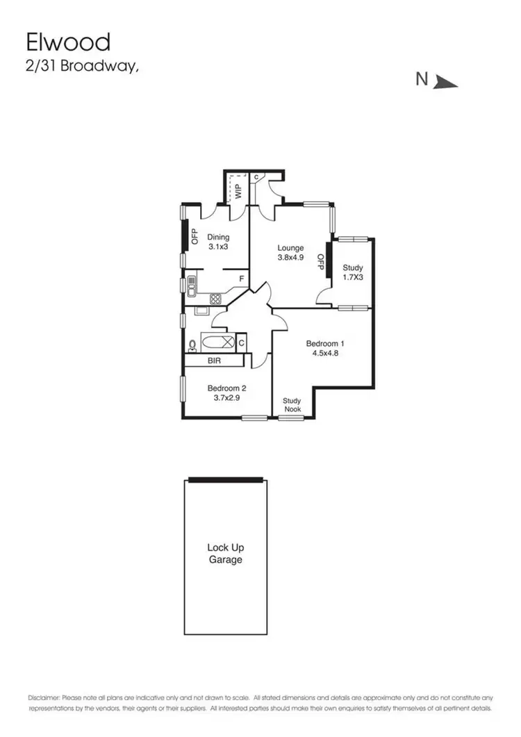 Floorplan of Homely apartment listing, 2/31 Broadway, Elwood VIC 3184