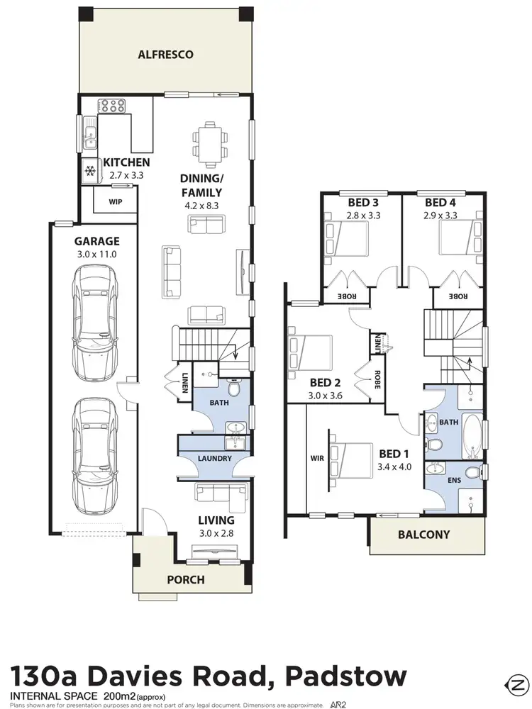 Floorplan of Homely semi-detached listing, 130A Davies Road, Padstow NSW 2211