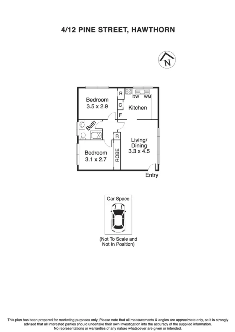 Floorplan of Homely apartment listing, 4/12 Pine Street, Hawthorn VIC 3122