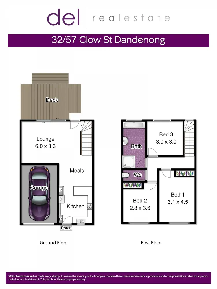 Floorplan of Homely townhouse listing, 32/57 Clow Street, Dandenong VIC 3175