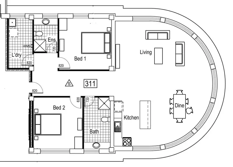 Floorplan of Homely apartment listing, A311/149-157 Thirteenth Street, Mildura VIC 3500