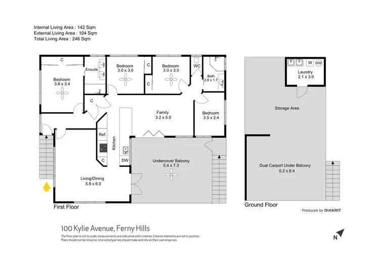 Floorplan of Homely house listing, 100 Kylie Avenue, Ferny Hills QLD 4055