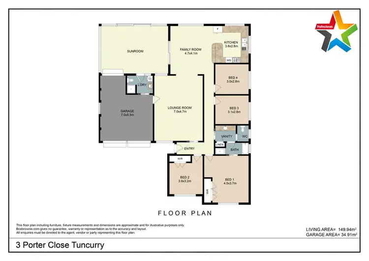 Floorplan of Homely house listing, 3 Porter Close, Tuncurry NSW 2428