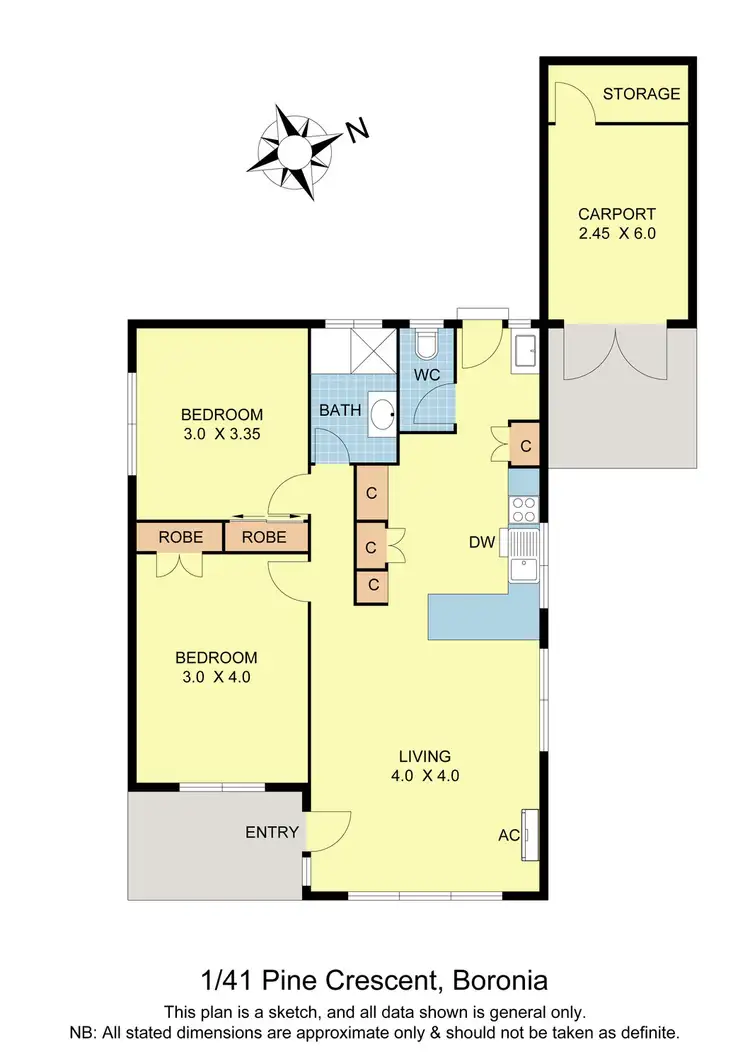 Floorplan of Homely unit listing, 1/41 Pine Crescent, Boronia VIC 3155