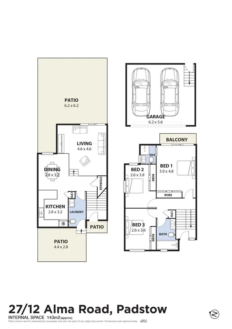 Floorplan of Homely townhouse listing, 27/12 Alma Road, Padstow NSW 2211
