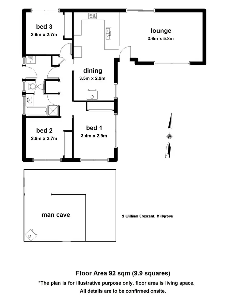Floorplan of Homely house listing, 9 William Crescent, Millgrove VIC 3799