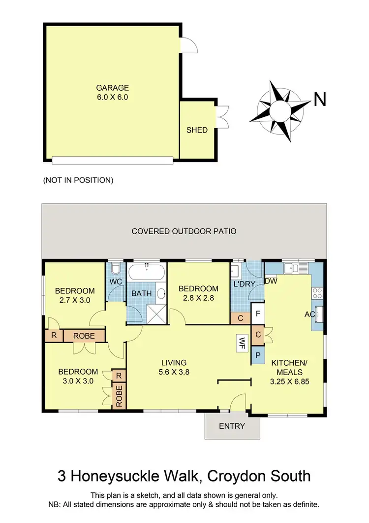 Floorplan of Homely house listing, 3 Honeysuckle Walk, Croydon South VIC 3136