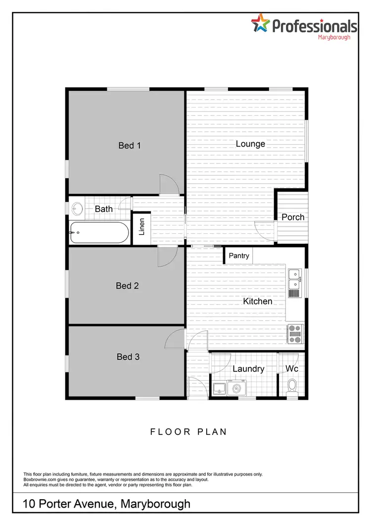 Floorplan of Homely house listing, 10 Porter Avenue, Maryborough VIC 3465