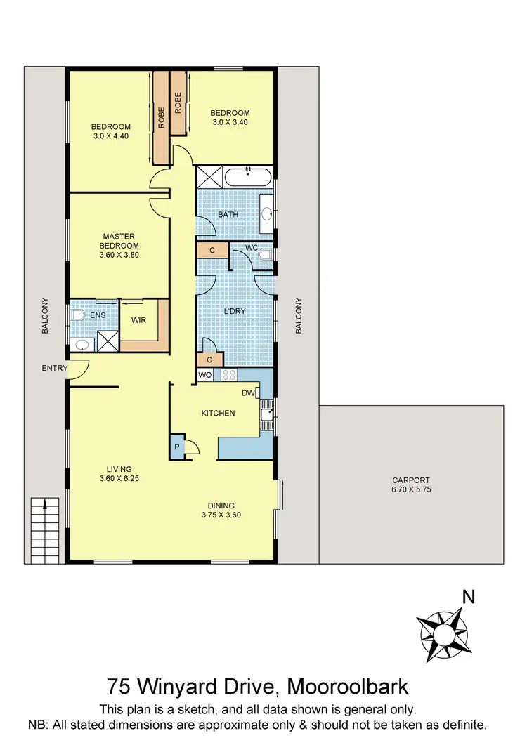 Floorplan of Homely house listing, 75 Winyard Drive, Mooroolbark VIC 3138