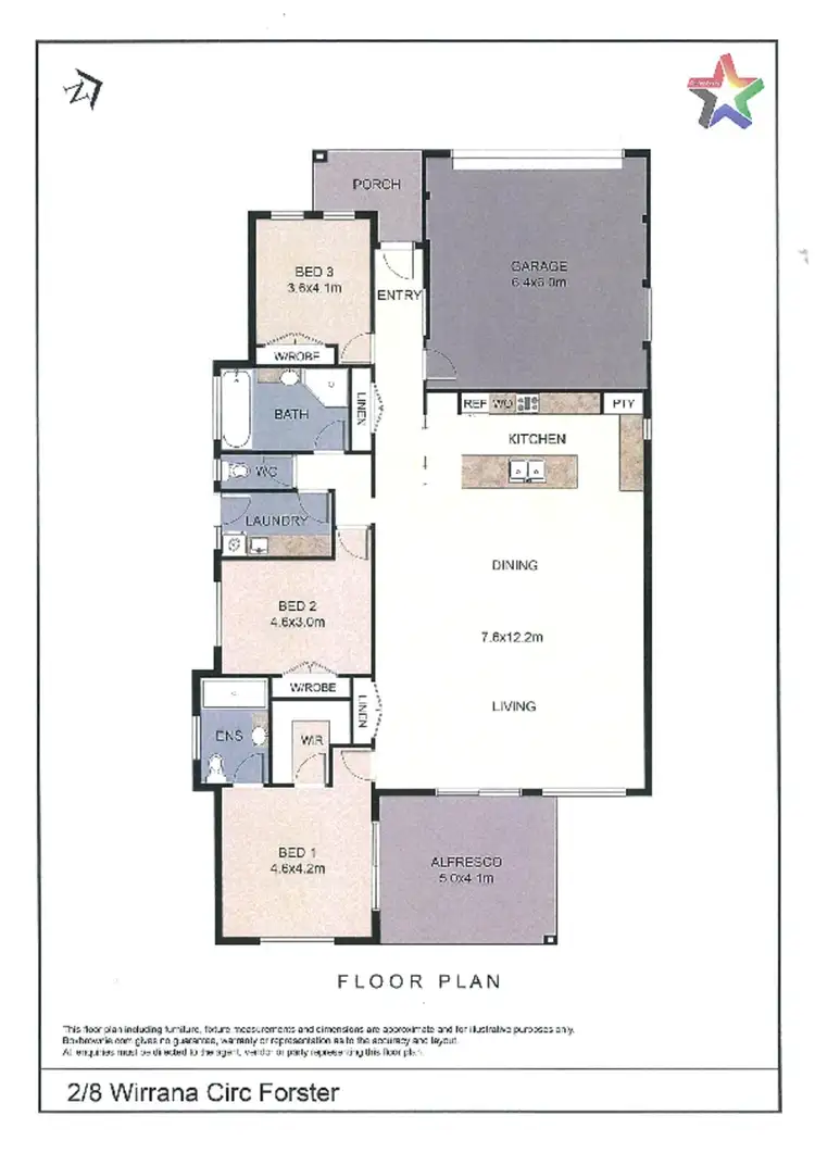 Floorplan of Homely villa listing, 2/8 Wirrana Circuit, Forster NSW 2428