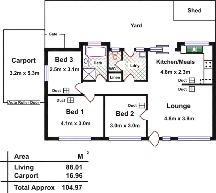 Floorplan of Homely unit listing, 1 & 2/3A Neill Road, Cowandilla SA 5033