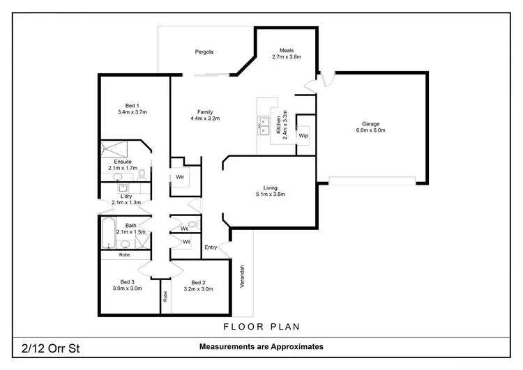 Floorplan of Homely townhouse listing, 2/12 Orr Street, Shepparton VIC 3630