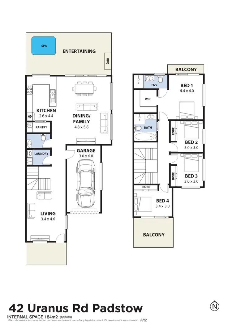 Floorplan of Homely semi-detached listing, 42 Uranus Road, Padstow NSW 2211