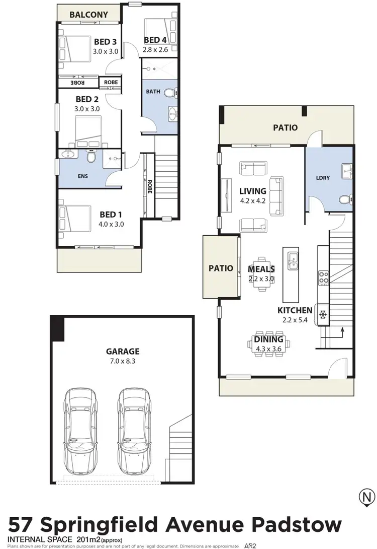 Floorplan of Homely semi-detached listing, 57 Springfield Road, Padstow NSW 2211