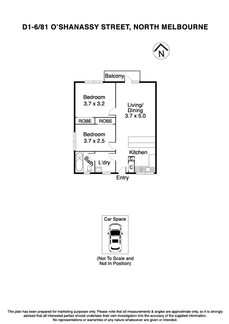 Floorplan of Homely apartment listing, D1-6/81 O'Shanassy Street, North Melbourne VIC 3051