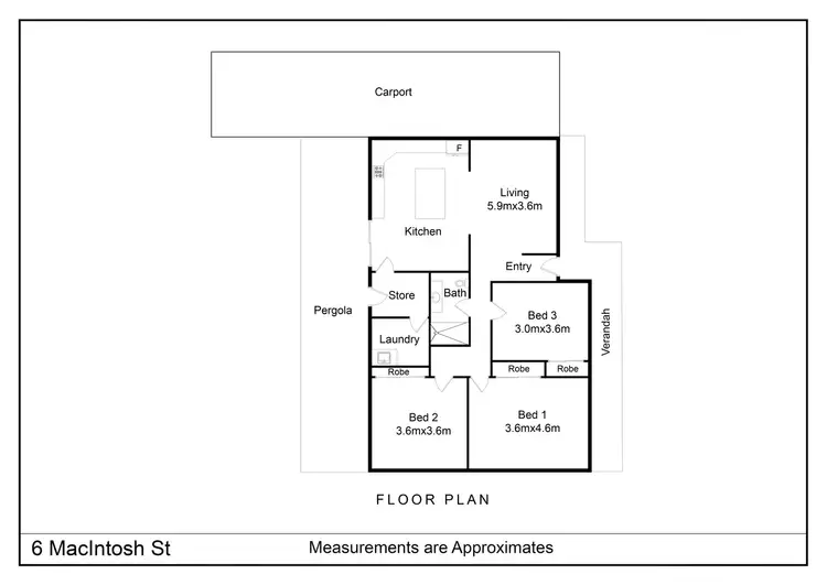 Floorplan of Homely house listing, 6 MacIntosh Street, Shepparton VIC 3630