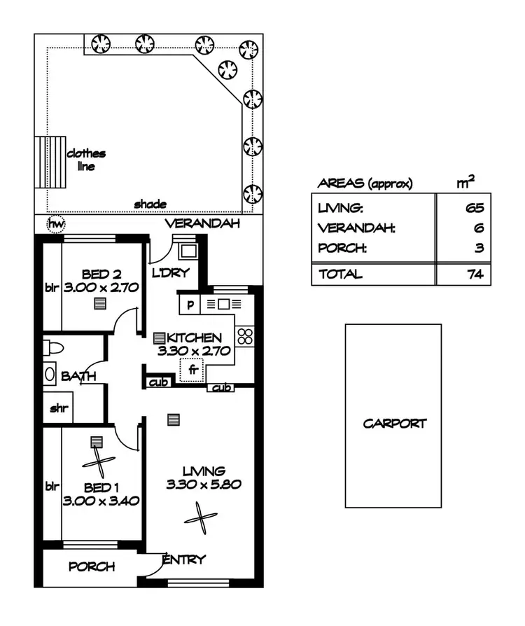 Floorplan of Homely unit listing, 2/4 Dylan Court, Salisbury SA 5108