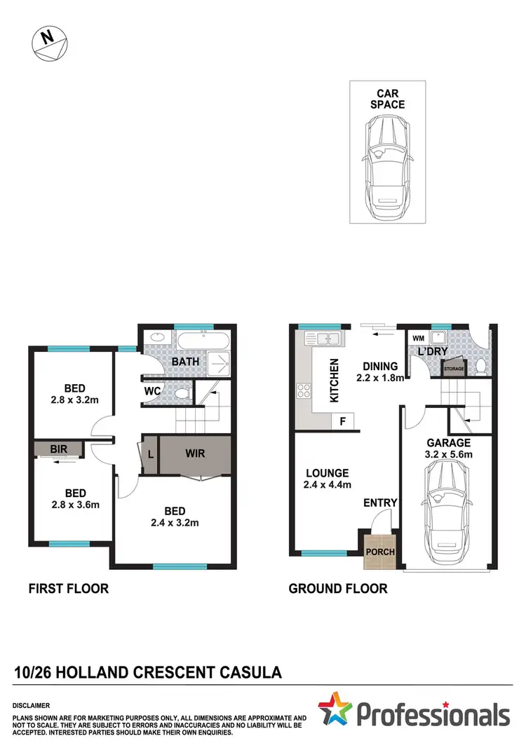 Floorplan of Homely townhouse listing, 10/26 Holland Crescent, Casula NSW 2170