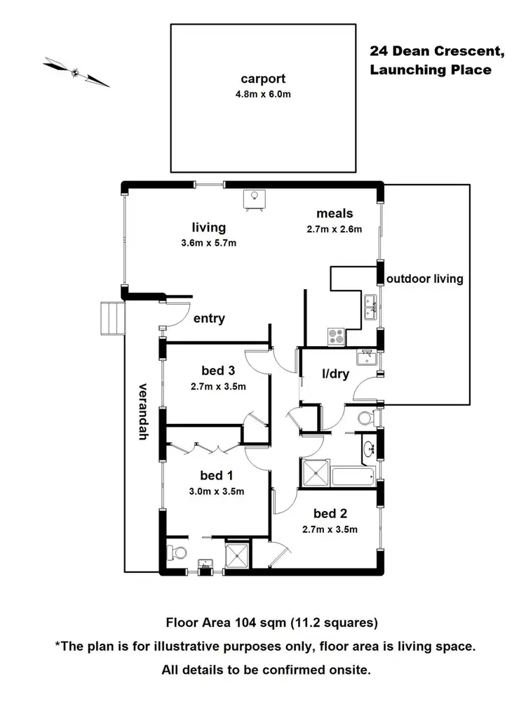 Floorplan of Homely house listing, 24 Dean Crescent, Launching Place VIC 3139