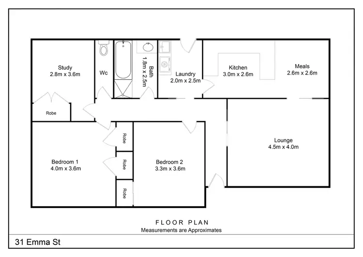 Floorplan of Homely house listing, 31 Emma Street, Mooroopna VIC 3629