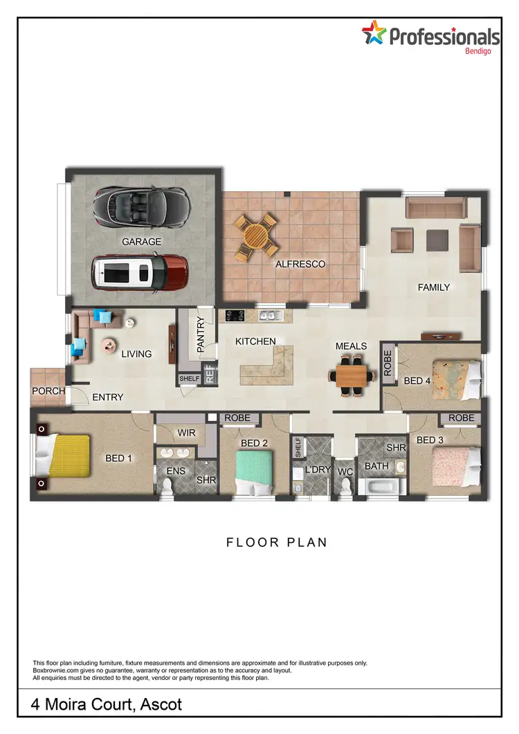 Floorplan of Homely house listing, 4 Moira Court, Ascot VIC 3551
