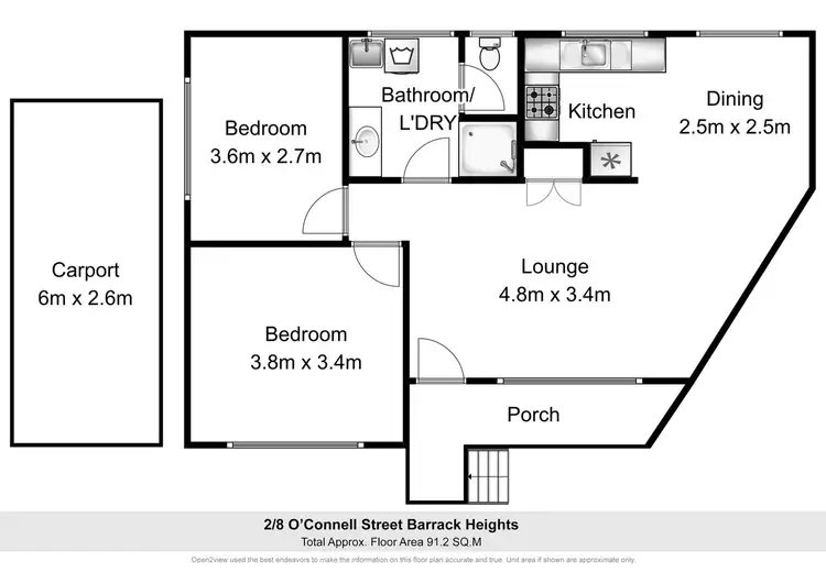 Floorplan of Homely block of units listing, 1-4/8 O'Connell Street, Barrack Heights NSW 2528