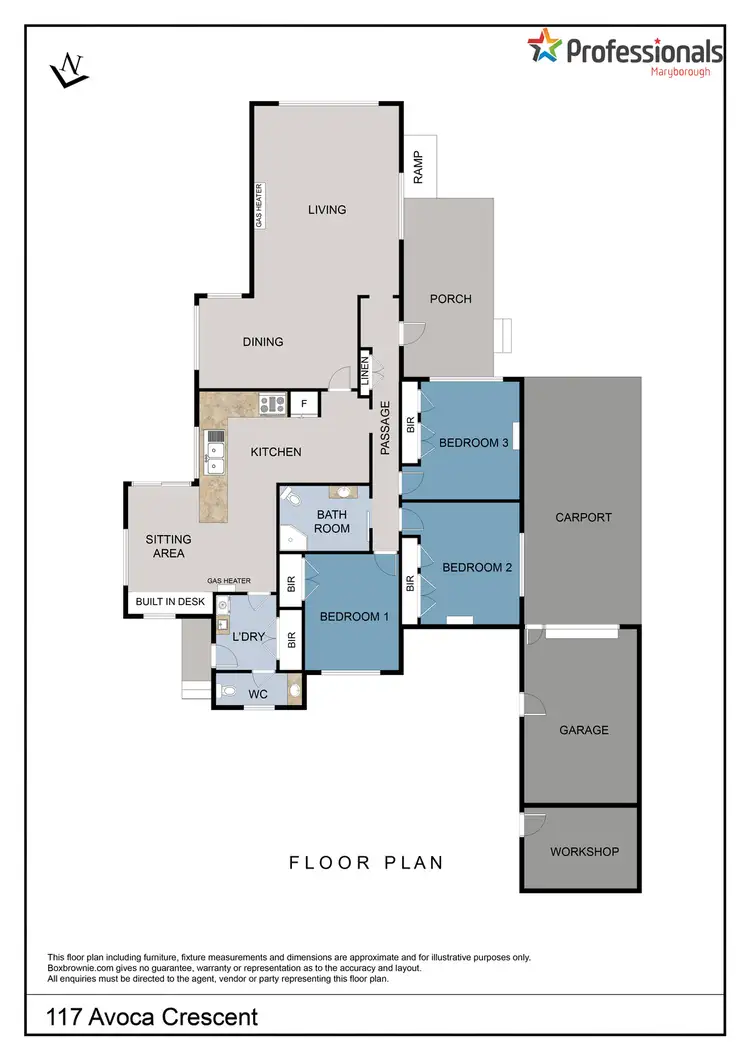 Floorplan of Homely house listing, 117 Avoca Crescent, Maryborough VIC 3465