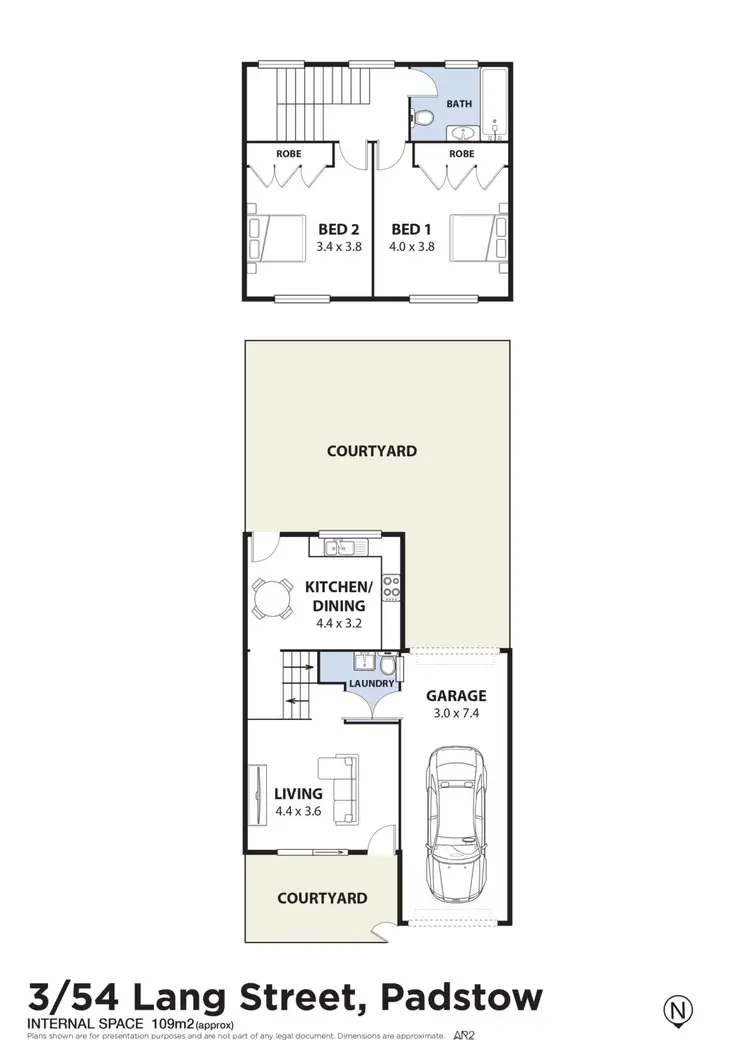 Floorplan of Homely townhouse listing, 3/54 Lang Street, Padstow NSW 2211