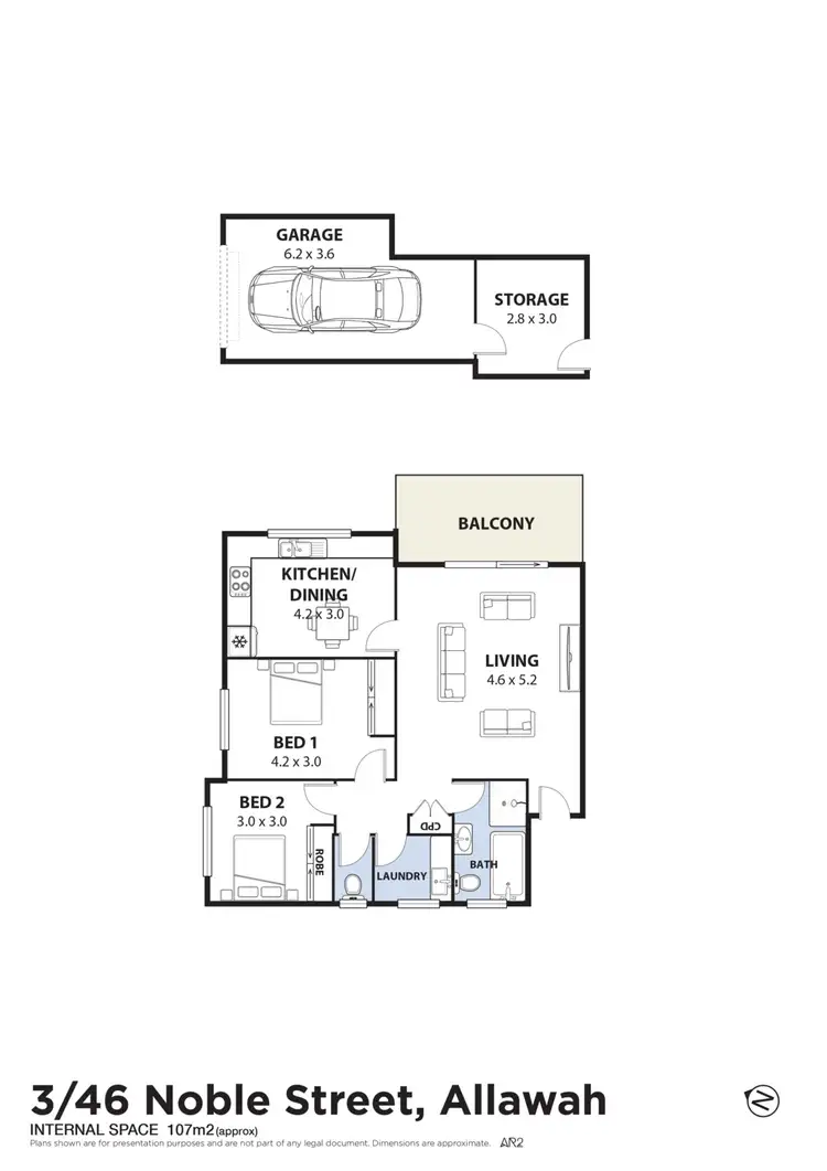 Floorplan of Homely apartment listing, 3/46-48 Noble Street, Allawah NSW 2218
